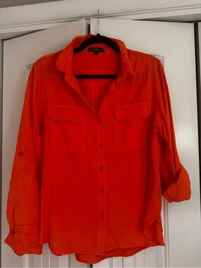 Velvet Heart Orange Button-Up Top